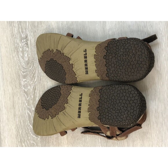 Merrell San Remo Women's US 9 Brown Leather Flat Buckle Open Toe Strappy Sandal - Picture 4 of 7